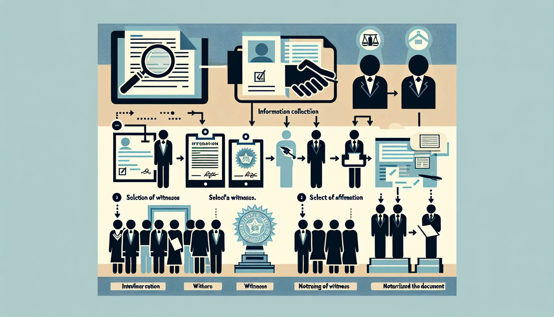 An illustration showing the steps to prepare an affidavit of heirship.