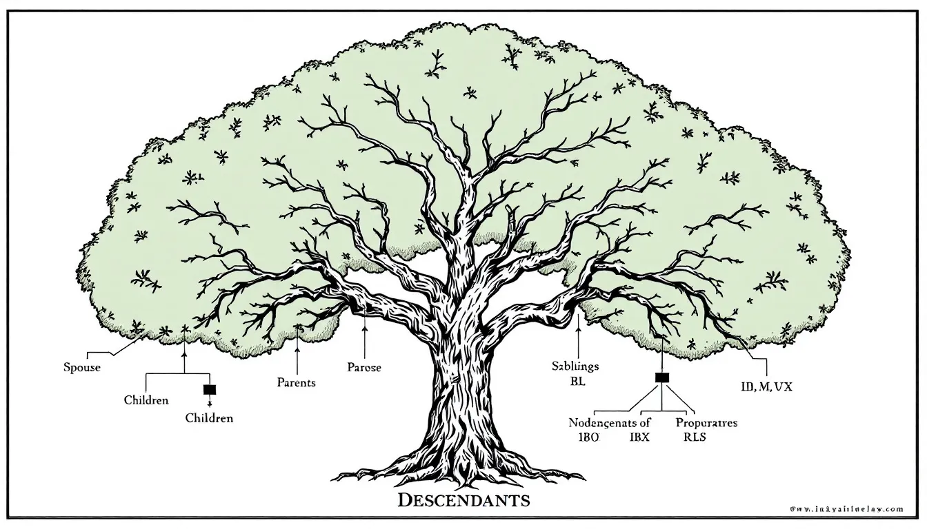 Diagram illustrating intestate succession in Mississippi.