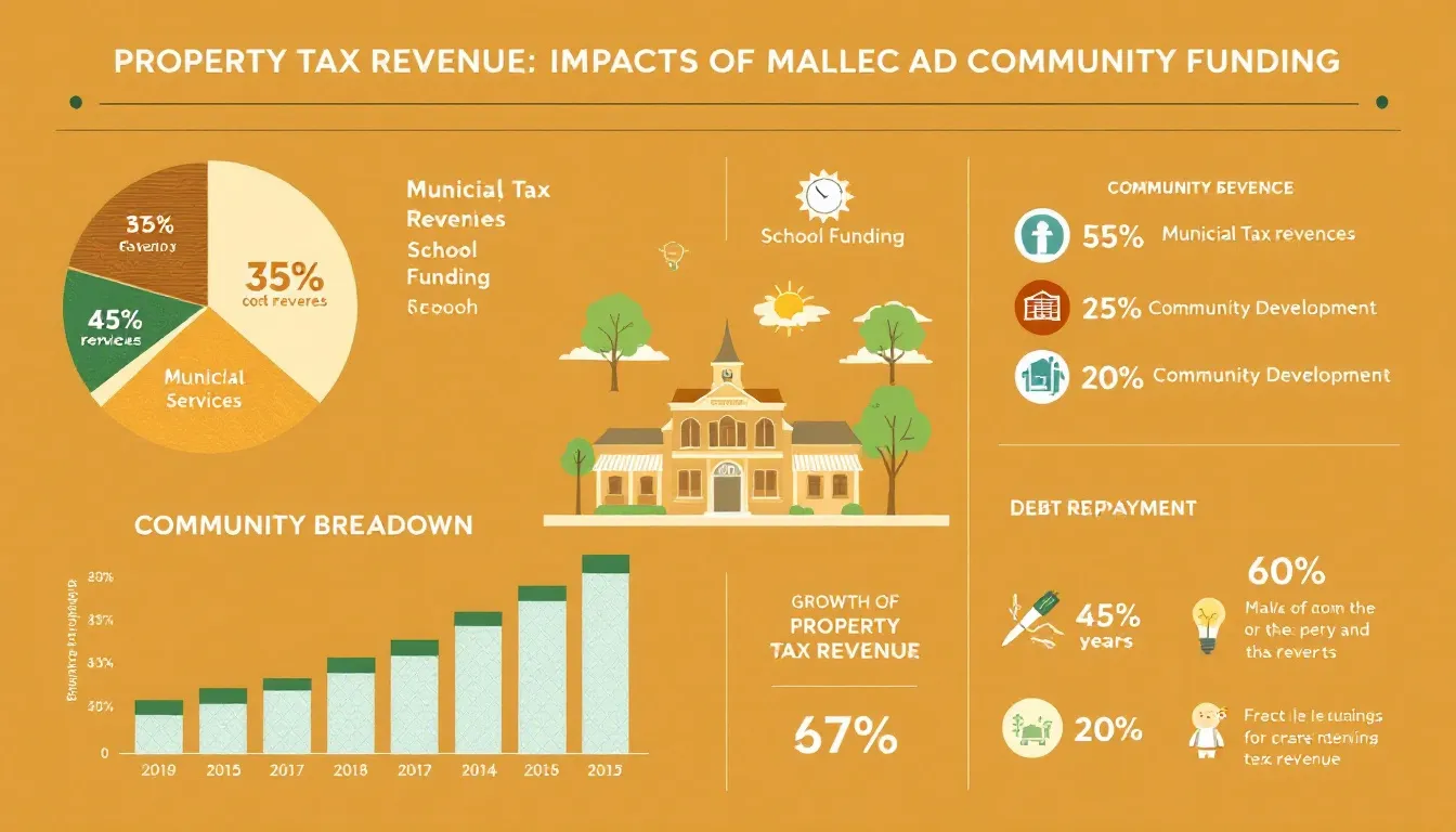 A chart showing the impact of property tax revenue on local services and community funding.