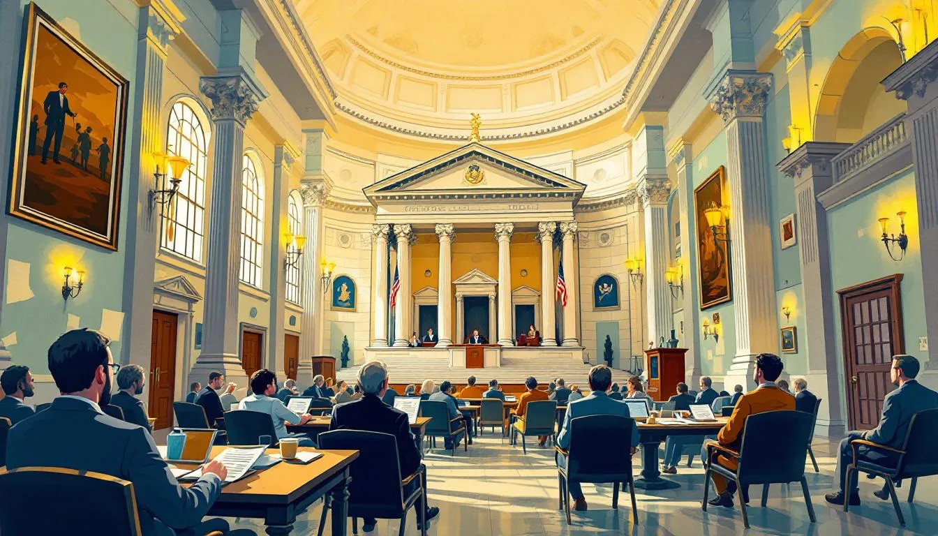 Navigating the probate court system with a courthouse image.